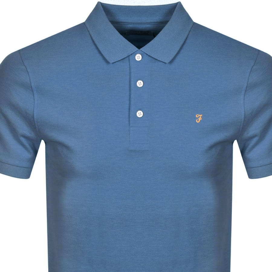 Alternative Image for ProductFarah Vintage Short Sleeve Polo T Shirt Blue2